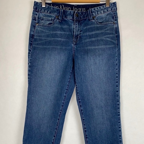Calvin Klein Jeans Straight Leg Mid Rise Denim Blue Jeans 30/10 EUC - Picture 1 of 7